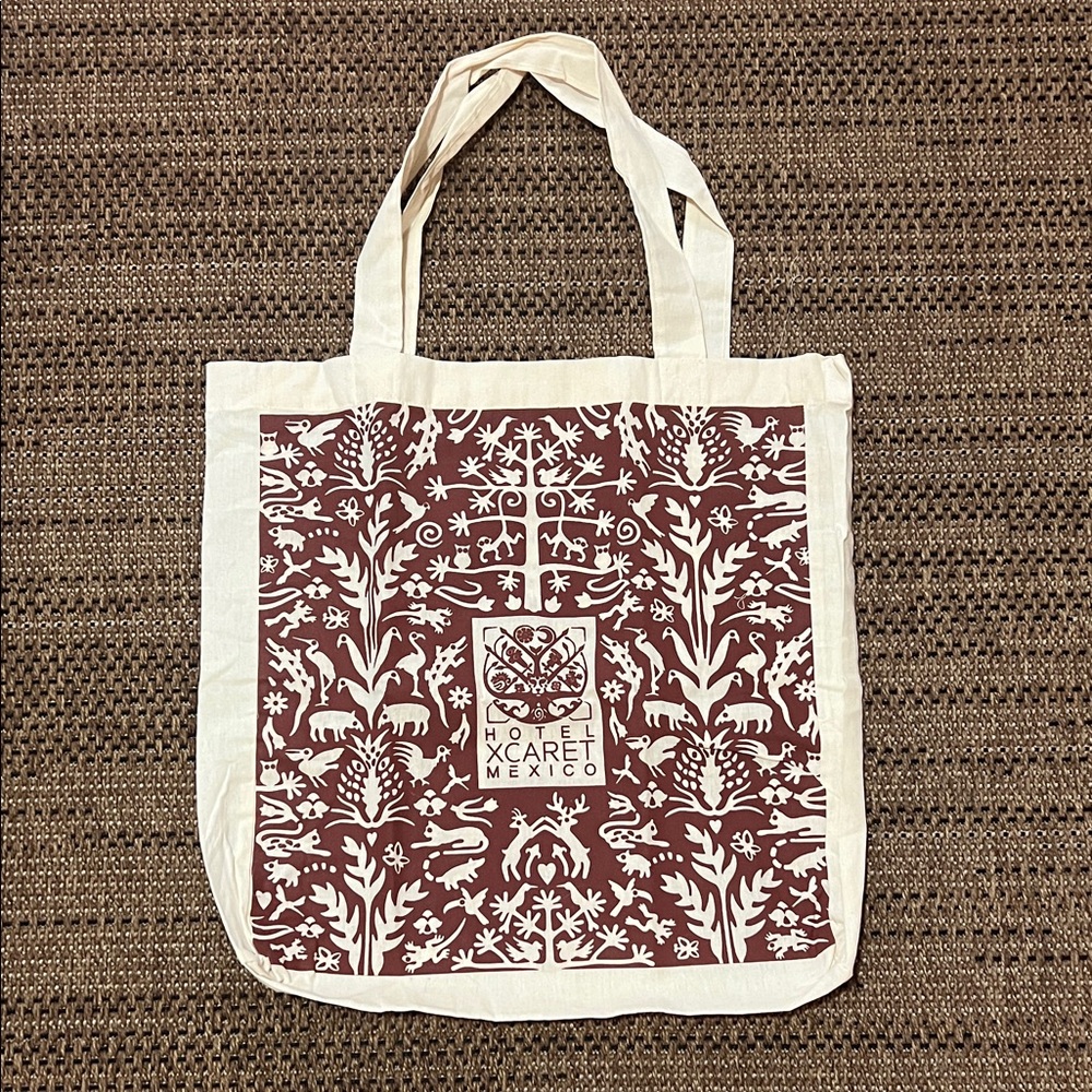 Cream and Brown Tote Bag